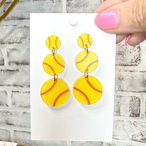 ✨NEW✨Softball Stacked Earrings! 🥎